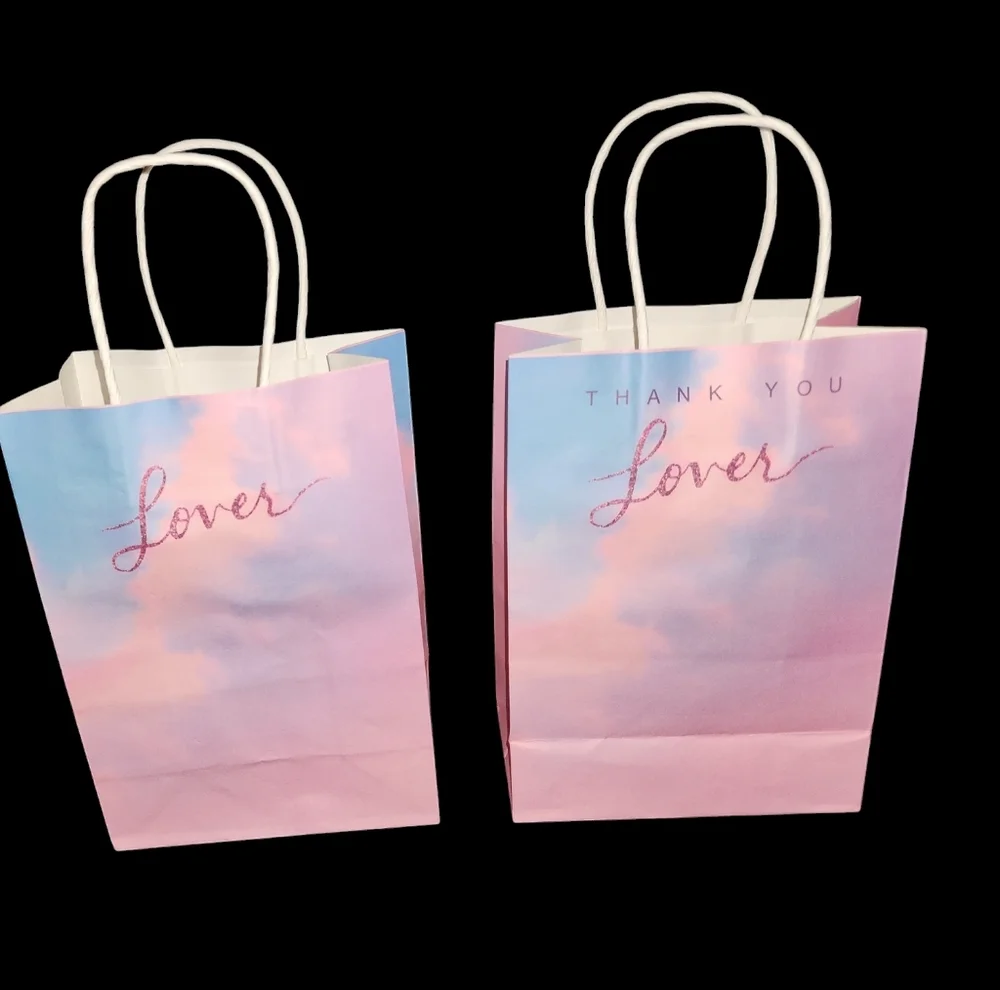 12pk Taylor Swift Lover Gift Bags. Thick and Strong Materials. Lover Theme - Picture 2 of 6